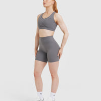 UnifiedMove™ High Waisted Shorts 6" | Ash Grey