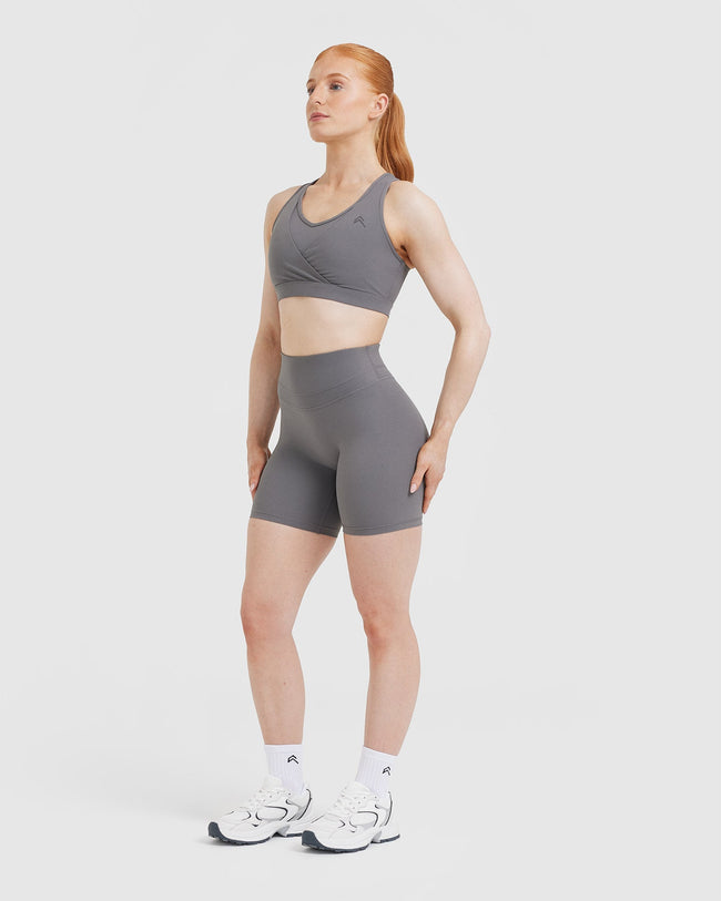 UnifiedMove™ High Waisted Shorts 6" | Ash Grey