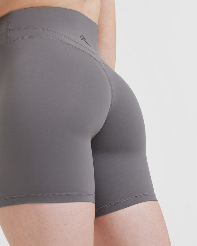 UnifiedMove™ High Waisted Shorts 6" | Ash Grey