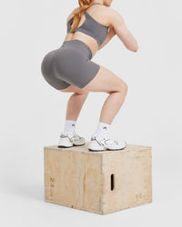 UnifiedMove™ High Waisted Shorts 6" | Ash Grey