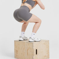 UnifiedMove™ High Waisted Shorts 6" | Ash Grey