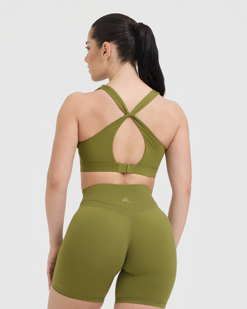 Unified Layered Sports Bra | Olive Green