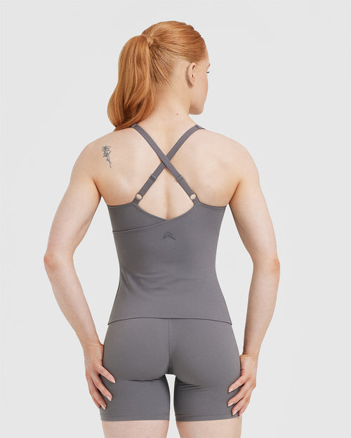 Unified V-Neck Cross Back Vest | Ash Grey