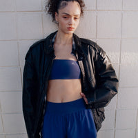 UnifiedMove™ Micro Bandeau Bralette with Reflective Logo | Varsity Blue