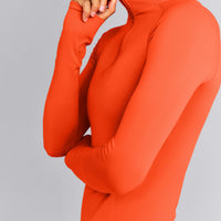 Oner Seamless Mid Weight Fitted 1/2 Zip Long Sleeve Top | Energy Orange