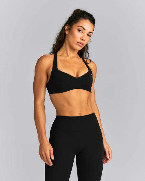 UnifiedMove™ T Back Minimal Bralette | Black