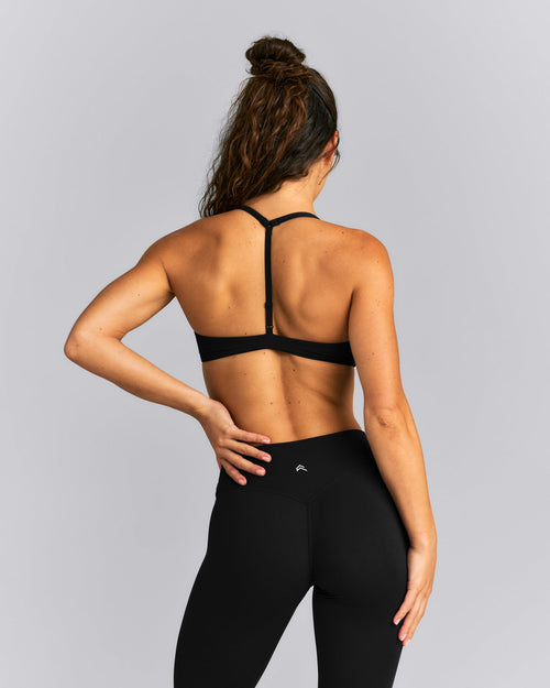 UnifiedMove™ T Back Minimal Bralette | Black