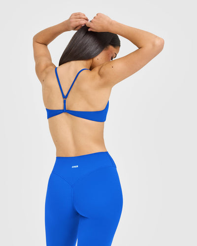 EasyLift™ Ultra Minimal Bralette with White Logo | Cobalt Blue