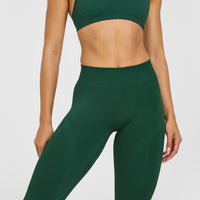 EnhanceLift™ Seamless Leggings with White Logo | Racing Green