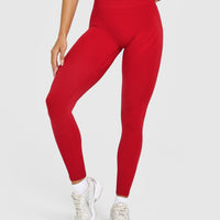 EnhanceLift™ Seamless Leggings with White Logo | Light Toasted Red