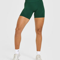 EnhanceLift™ Seamless Shorts with White Logo | Racing Green
