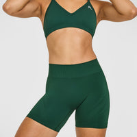 EnhanceLift™ Seamless Shorts with White Logo | Racing Green