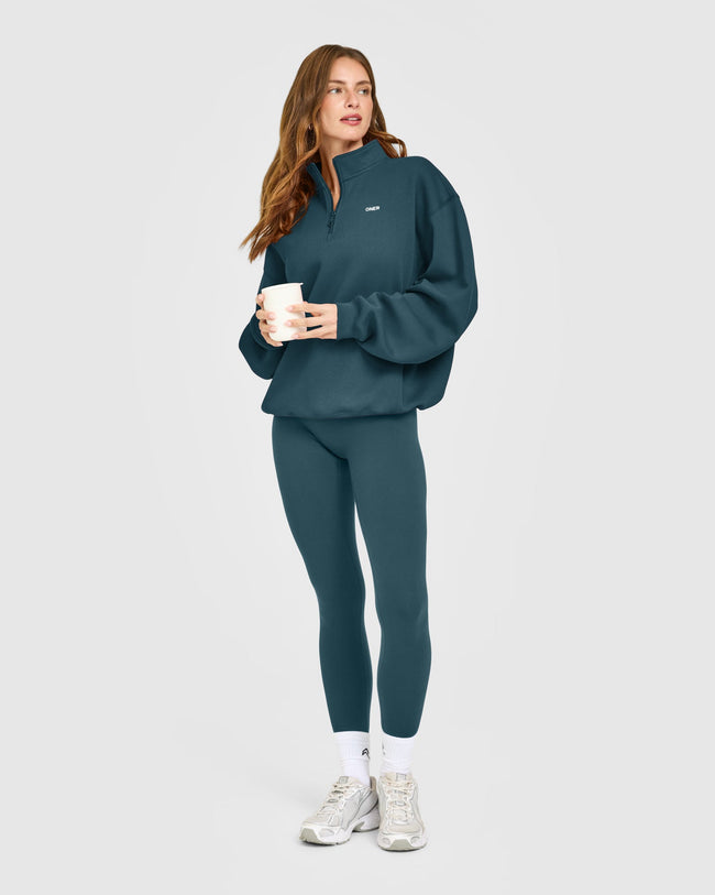 Foundations 1/4 Zip Sweatshirt | Oil Blue
