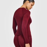 Go To Seamless Fitted Long Sleeve Top | Rosewood