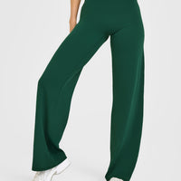 SoftMotion™ Straight Leg Bottoms with White Logo | Dark Racing Green