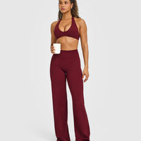 SoftMotion™ Straight Leg Bottoms with White Logo | Light Rosewood