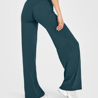 SoftMotion™ Straight Leg Bottoms with White Logo | Oil Blue