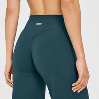 SoftMotion™ Straight Leg Bottoms with White Logo | Oil Blue