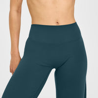 SoftMotion™ Straight Leg Bottoms with White Logo | Oil Blue