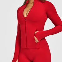 SoftMotion™ Jacket with White Logo | Light Toasted Red