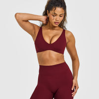 SoftMotion™ Scoop Back Bralette with White Logo | Light Rosewood