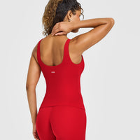 SoftMotion™ Scoop Neck Vest with White Logo | Light Toasted Red