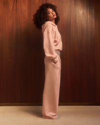 Oversized Knit Straight Leg Bottoms | Soft Girl Pink