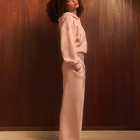 Oversized Knit Straight Leg Bottoms | Soft Girl Pink