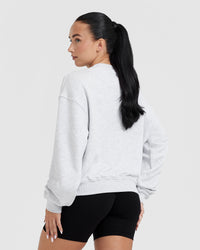 All Day Lightweight Oversized Sweatshirt | Light Grey Marl