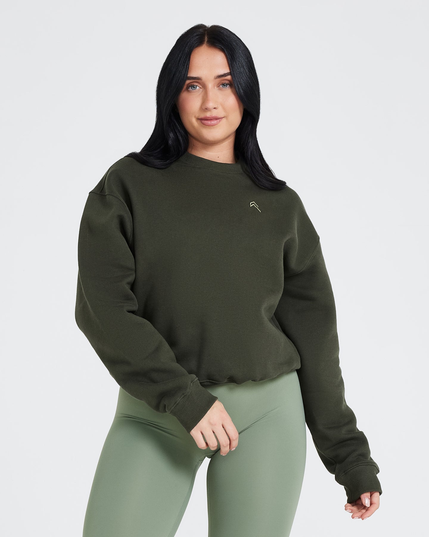Khaki sweatshirt womens 2025