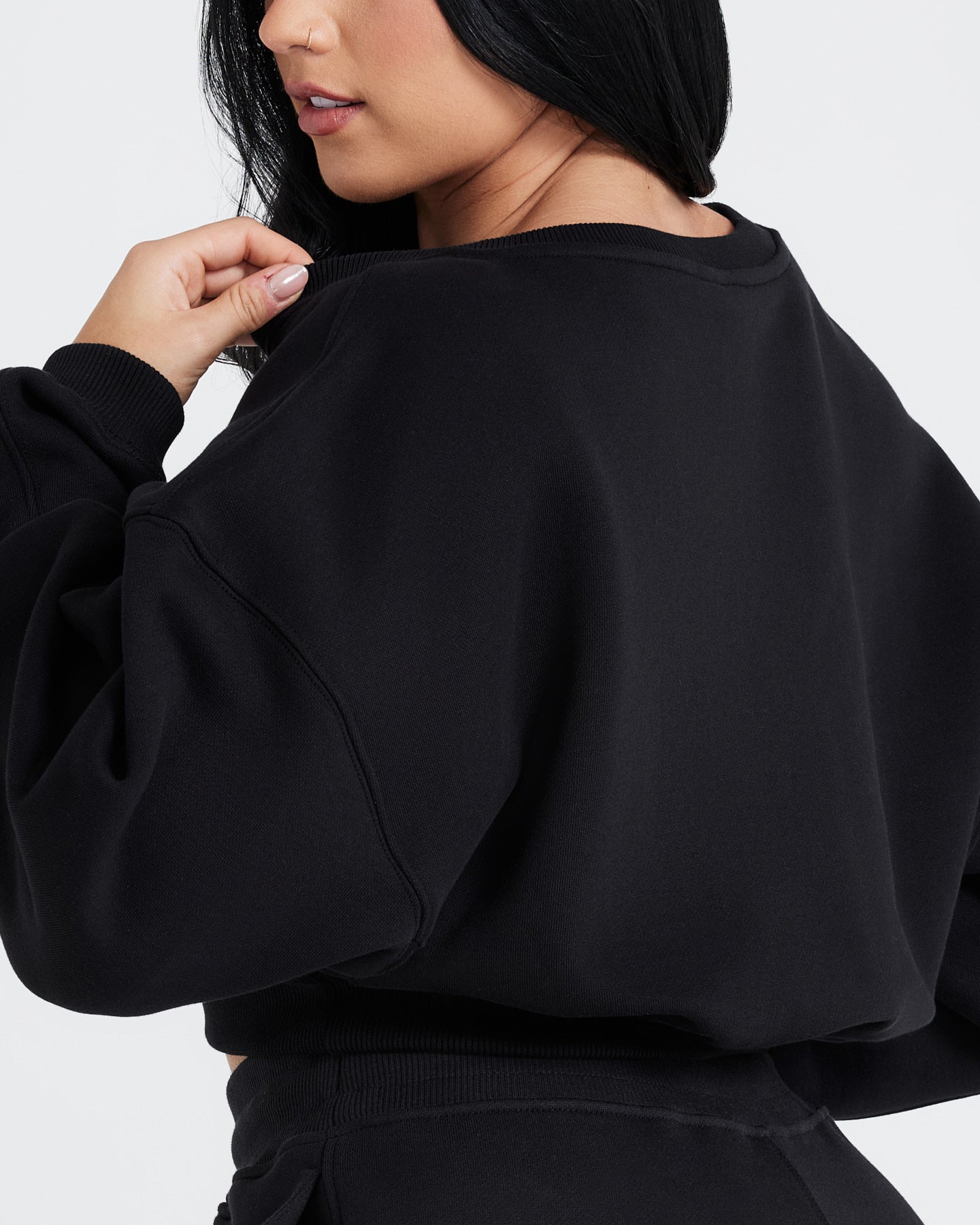 Black VNeck Sweatshirt Women's Oversized Oner Active