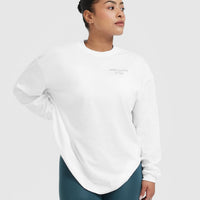 Classic Lifters Graphic Oversized Lightweight Long Sleeve Top | White