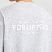 Classic Lifters Graphic Oversized Lightweight T-Shirt | Light Grey Marl