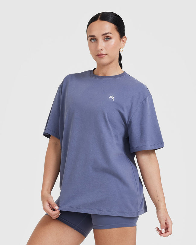 Classic Oversized Lightweight T-Shirt | Washed Slate Blue