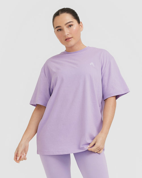 Oner Modal Classic Oversized Lightweight T-Shirt | Wisteria Purple