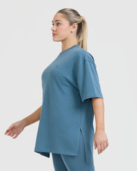 Classic Longline T-Shirt | Moonstone Blue