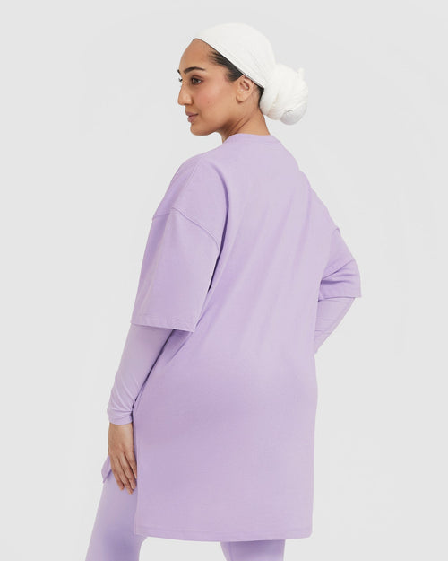 Classic Oversized Longline T-Shirt | Wisteria Purple