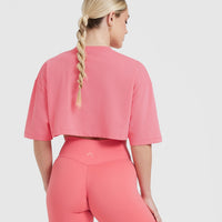 Classic Relaxed Crop Lightweight T-Shirt | Washed Amplify Pink