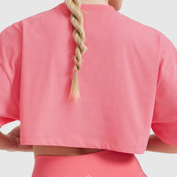 Classic Relaxed Crop Lightweight T-Shirt | Washed Amplify Pink