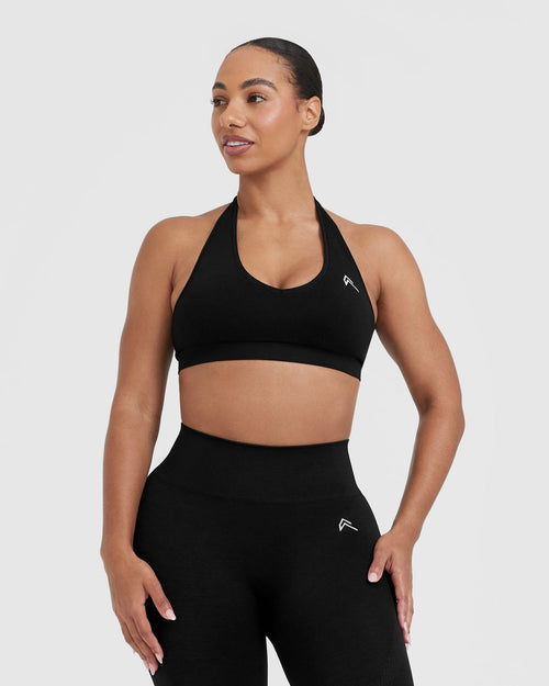 Oner Modal Classic Seamless 2.0 Halter Neck Bralette | Black Marl