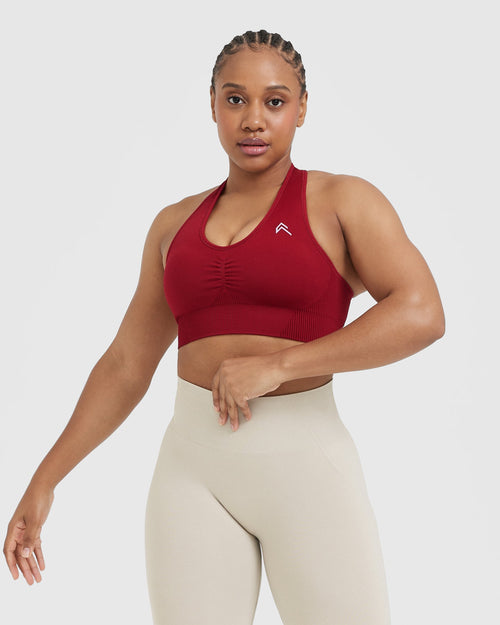 Oner Modal Classic Seamless 2.0 V-Neck Bralette | Red Wine Marl