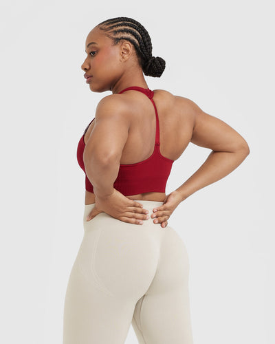 Classic Seamless 2.0 V Neck Bralette | Red Wine Marl
