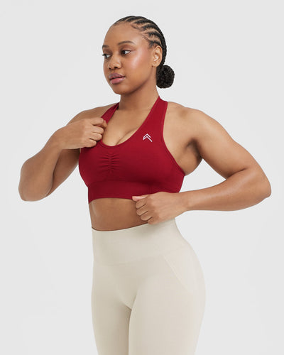 Classic Seamless 2.0 V Neck Bralette | Red Wine Marl
