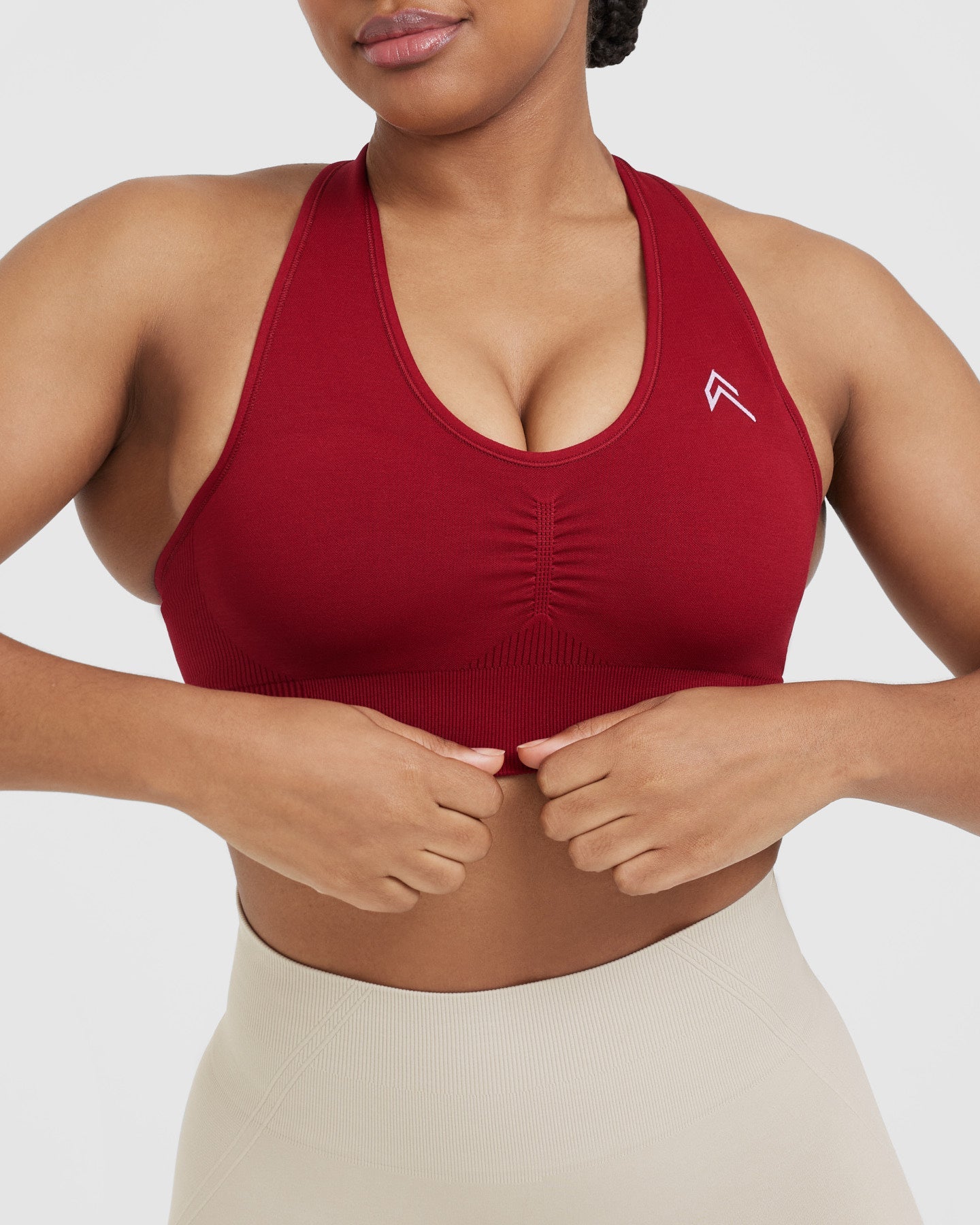Classic Seamless 2.0 V-Neck Bralette Red Wine Marl | Oner Active