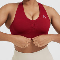 Classic Seamless 2.0 V Neck Bralette | Red Wine Marl