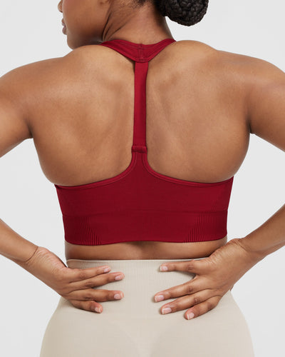 Classic Seamless 2.0 V Neck Bralette | Red Wine Marl