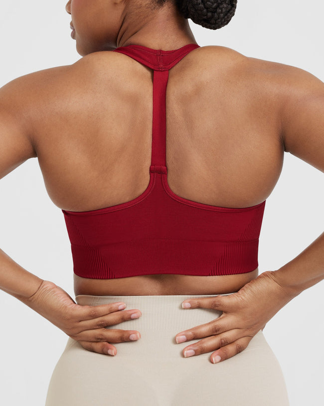 Classic Seamless 2.0 V Neck Bralette | Red Wine Marl