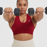 Classic Seamless 2.0 V Neck Bralette | Red Wine Marl