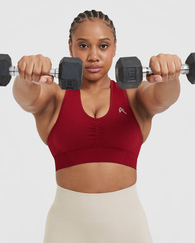 Classic Seamless 2.0 V Neck Bralette | Red Wine Marl