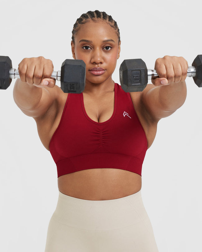Classic Seamless 2.0 V Neck Bralette | Red Wine Marl